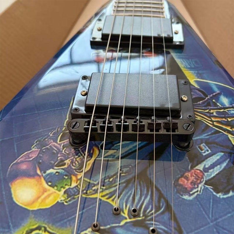 Painted Electric Guitar, Rock Style, 