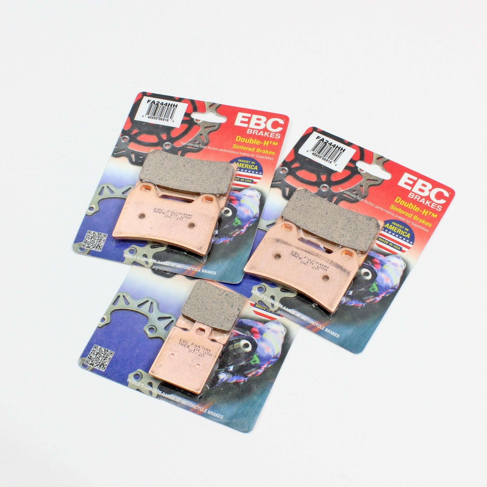 EBC Sintered Brake Pad Set - 3 Pair FA244HHx2+FA47HH Front & Rear