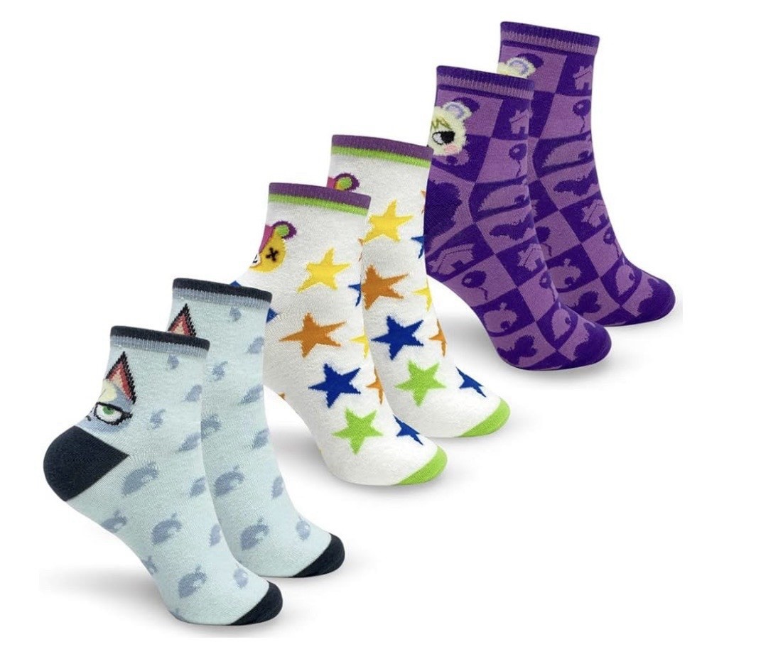 Animal Crossing: New Horizons Raymond, Marshall, Stitches Crew Socks - 3 Pack Animal Crossing: New Horizons Raymond, Marshall, Stitches Crew Socks - 3 Pack
