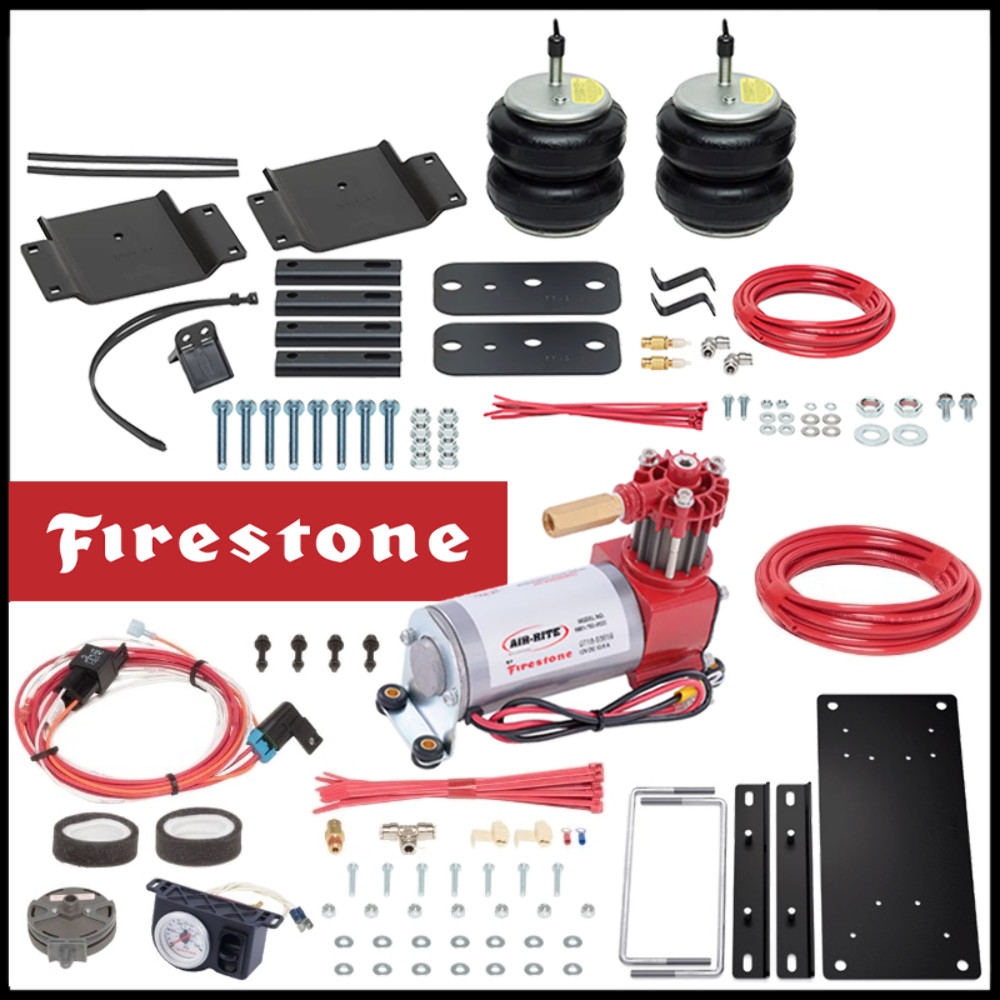 Firestone Rear Air Lift Bags & Analog Compressor Kit fit 2007-2021 Toyota Tundra