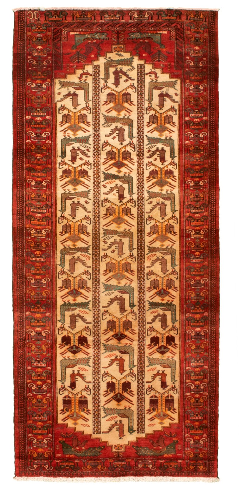 Vintage Traditional Hand-Knotted Area Rug 4\'2\