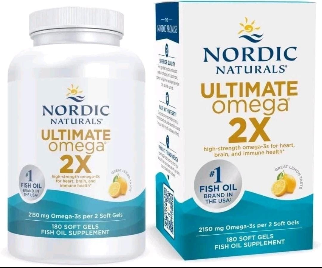 Nordic Naturals Ultimate Omega Lemon Flavour 2150 mg 180 Soft Gels EXP 11/2027