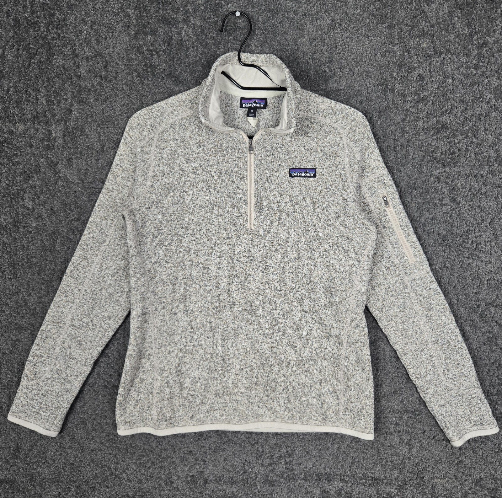 Patagonia Better Sweater Womens Medium Gray Heather 1/4 Zip Pullover Fleece Logo Patagonia Better Sweater Womens Medium Gray Heather 1/4 Zip Pullover Fleece Logo