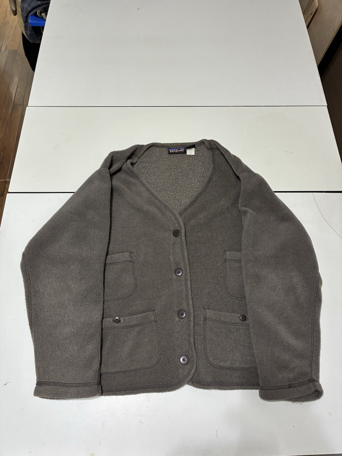 Vintage Patagonia Shearling Cardigan Medium Gray Synchilla Fleece Outdoor Preppy Vintage Patagonia Shearling Cardigan Medium Gray Synchilla Fleece Outdoor Preppy