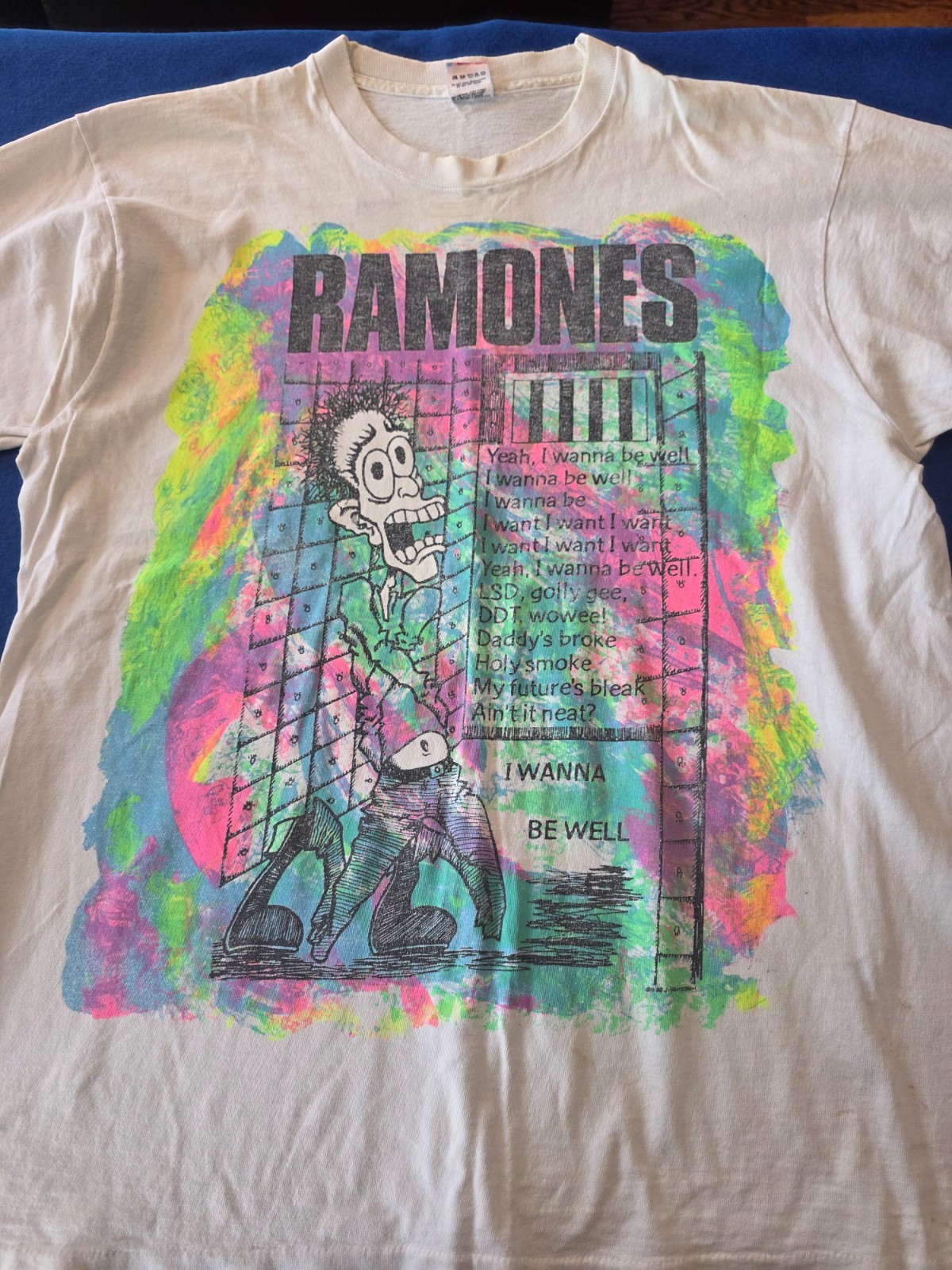 Vintage Very Rare 1990 Ramones I Want To Be Well Escape From New York XL T-Shirt