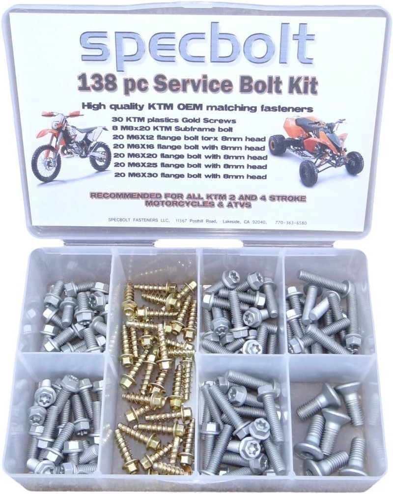 138pc Specbolt KTM Bolt Kit for Maintenance, Restoration, and Service Department 138pc Specbolt KTM Bolt Kit for Maintenance, Restoration, and Service Department
