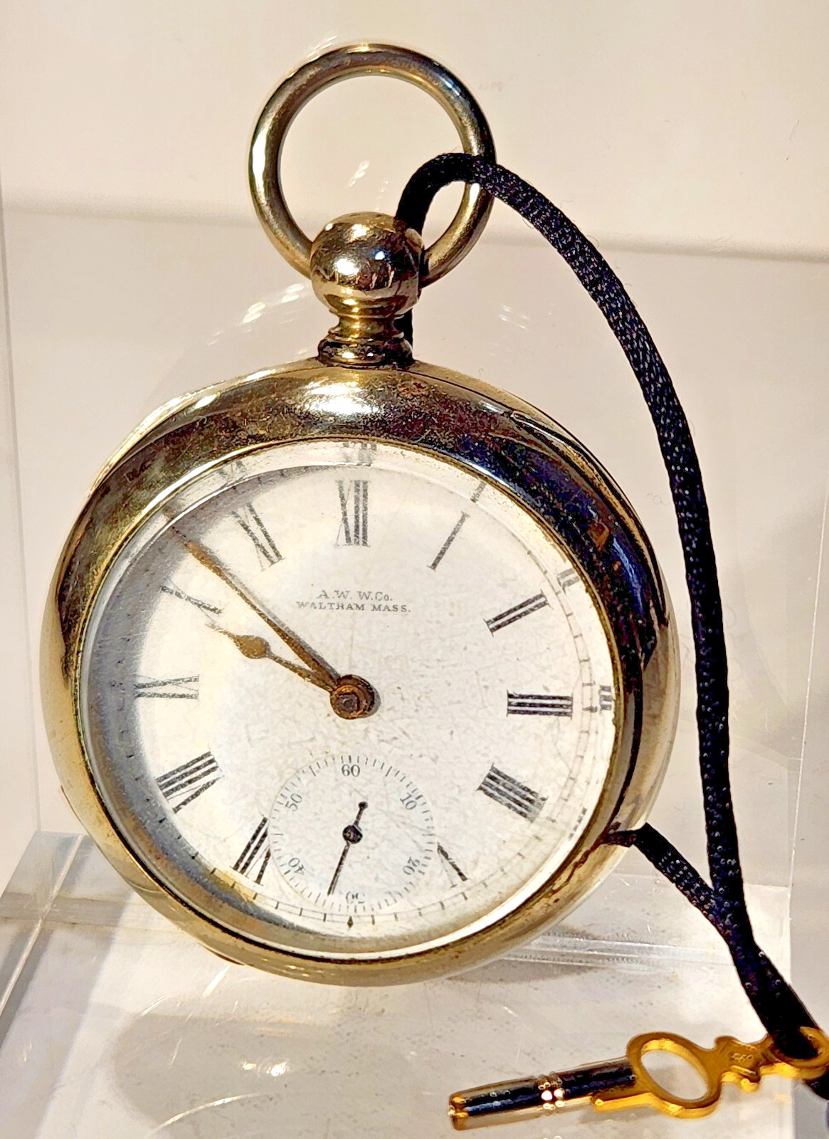 Waltham Antique Grade A.W. CO 1886 Silveroid case- Not working repair, parts