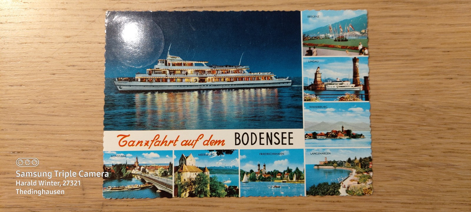 Postcard passenger ship Stuttgart dance trip on Lake Constance 02.09.1967 gel _
