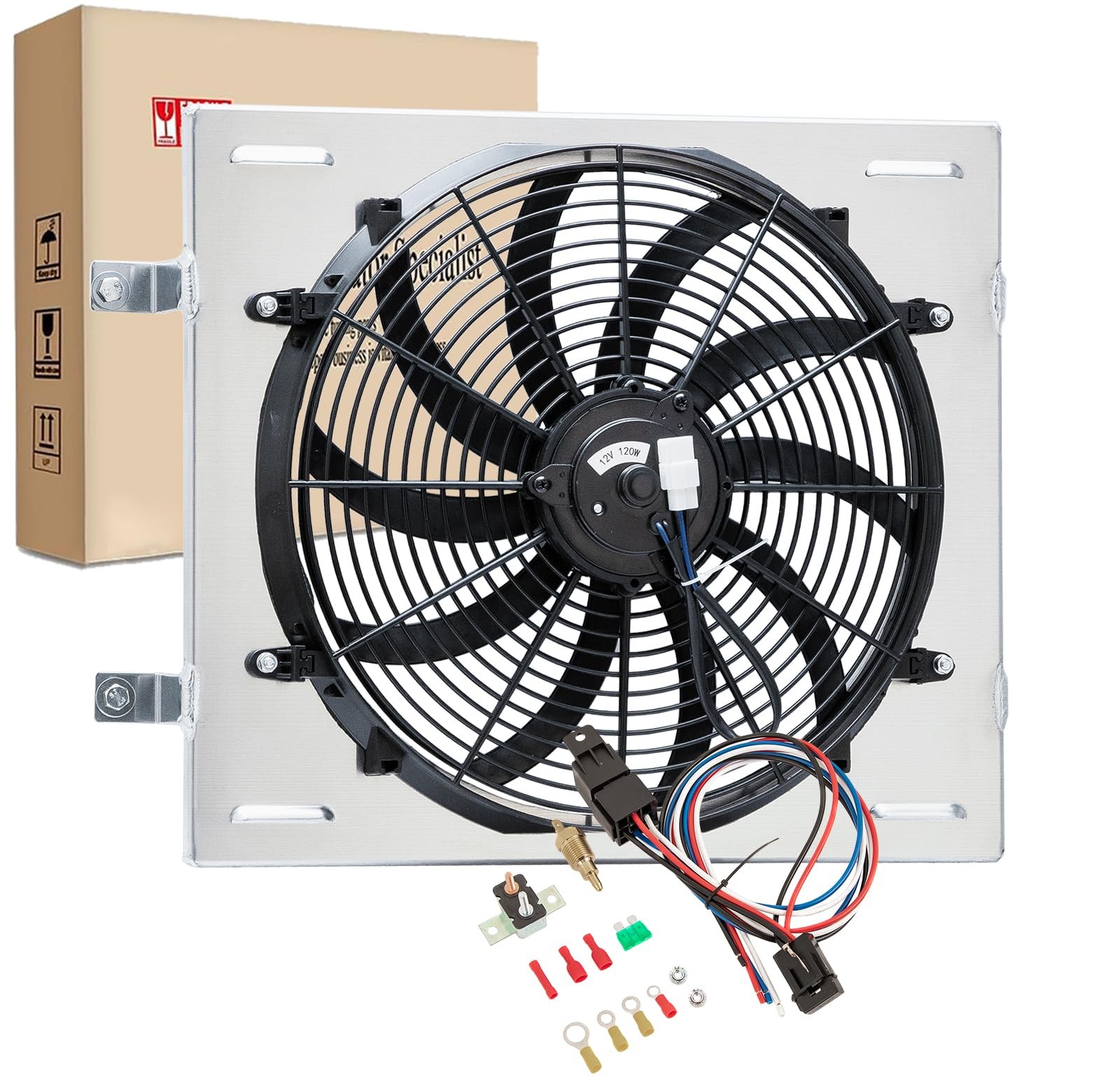 1958 Chevy Impala Bel Air Biscayne 4.6L Cooling Fan Shroud Electric Relay Kit