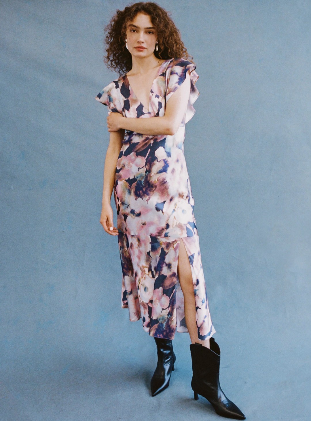 Rails Dress Women Small DINA Floral Flutter Sleeve Midi Midnight Verbena Girly Rails Dress Women Small DINA Floral Flutter Sleeve Midi Midnight Verbena Girly