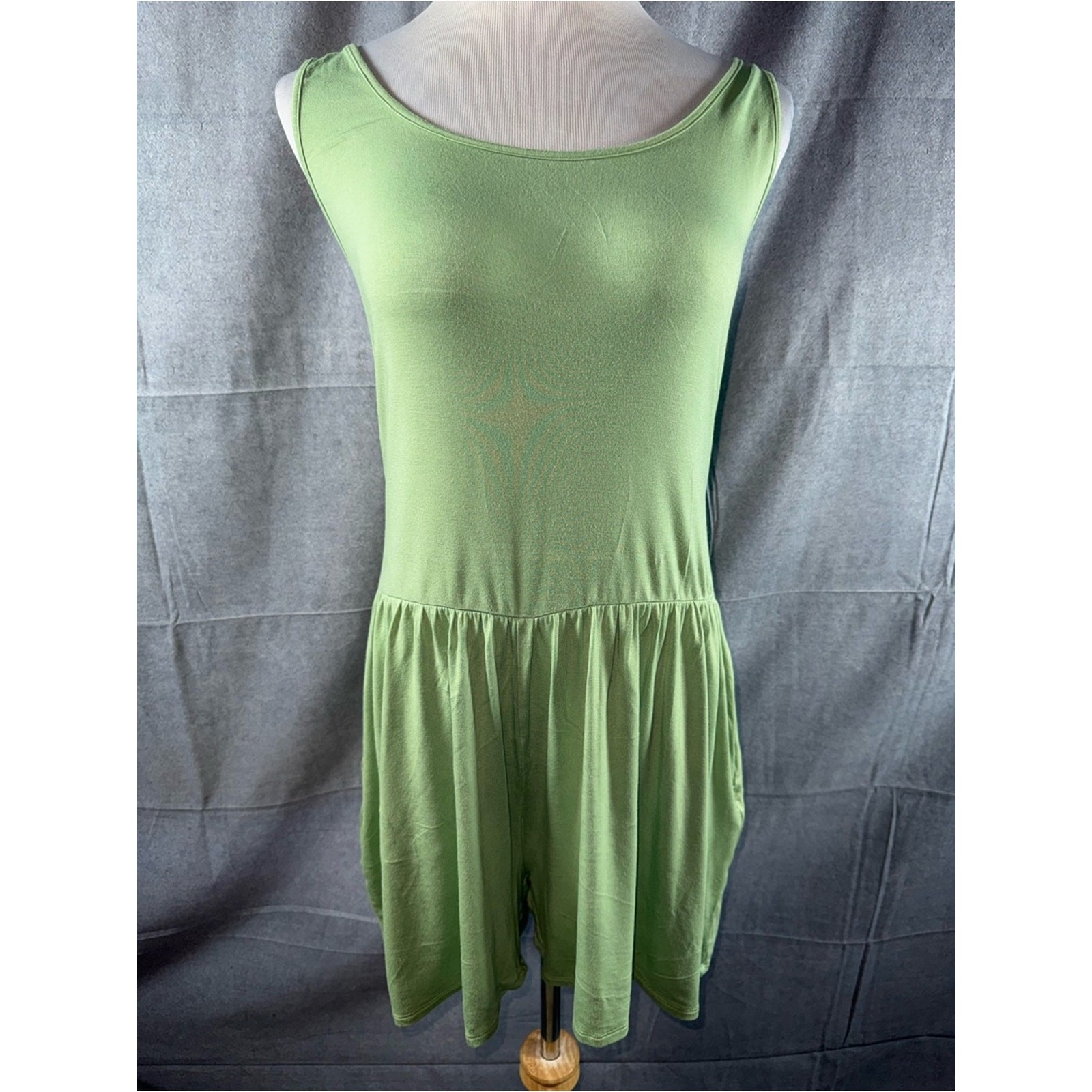 2866-Adore Me Sage Green Sleeveless Romper 2866-Adore Me Sage Green Sleeveless Romper