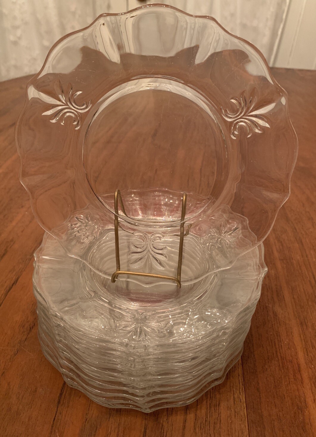Clearance 12 Fostoria Crystal Baroque Luncheon Desert Salad SandwichPlates7\