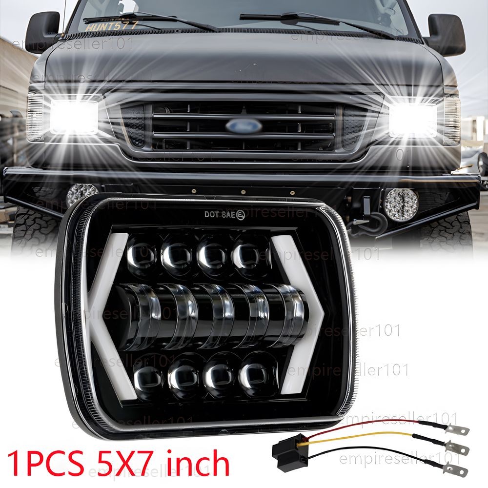 Newest 130W 7x6\'\' Rectangle LED Headlight for Ford E-100 E-150 E-250 E-350 E-450