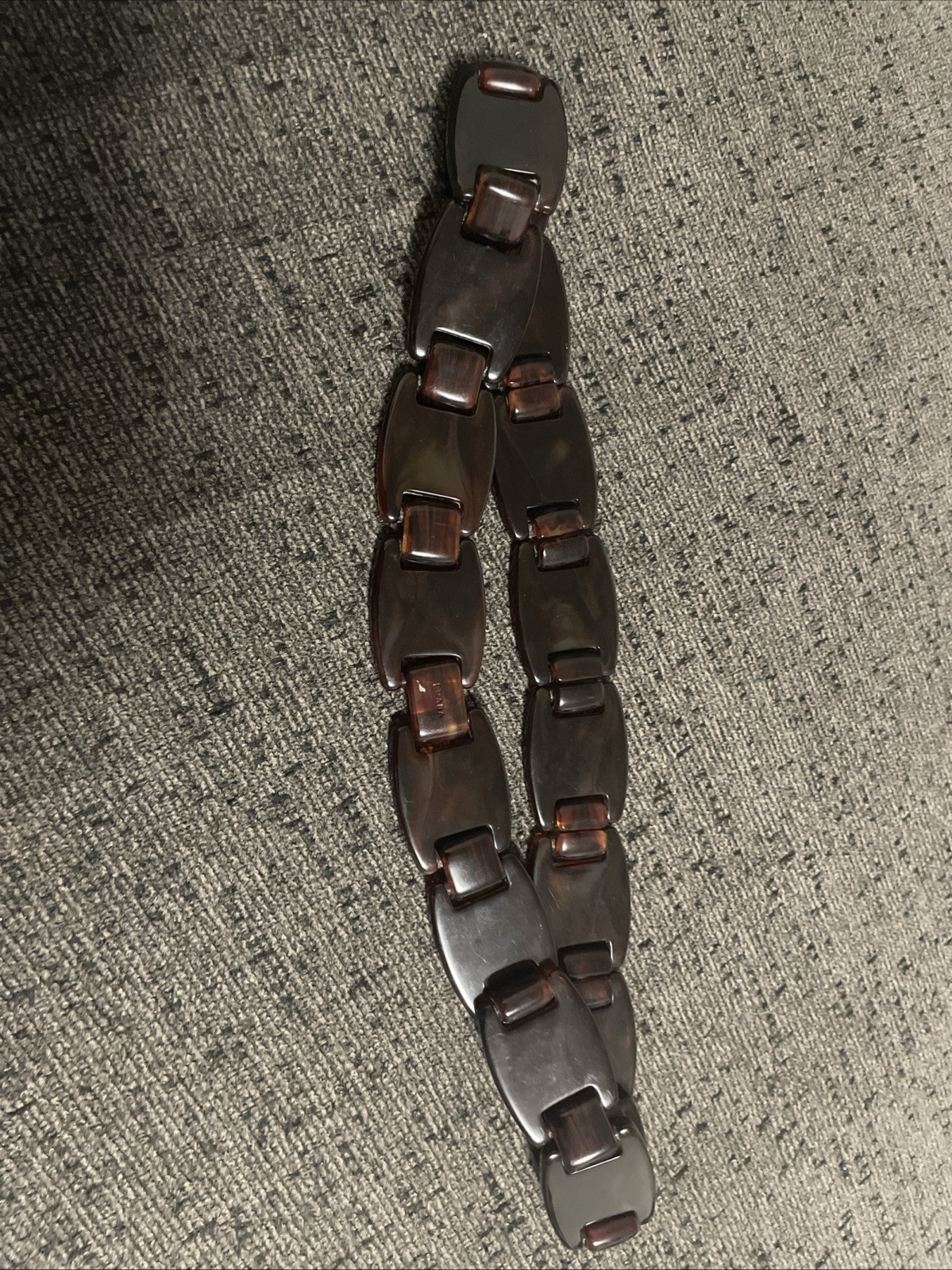 Vintage Prada Honey Tortoiseshell Plexiglas Belt Resin Link XS 29 Inches 