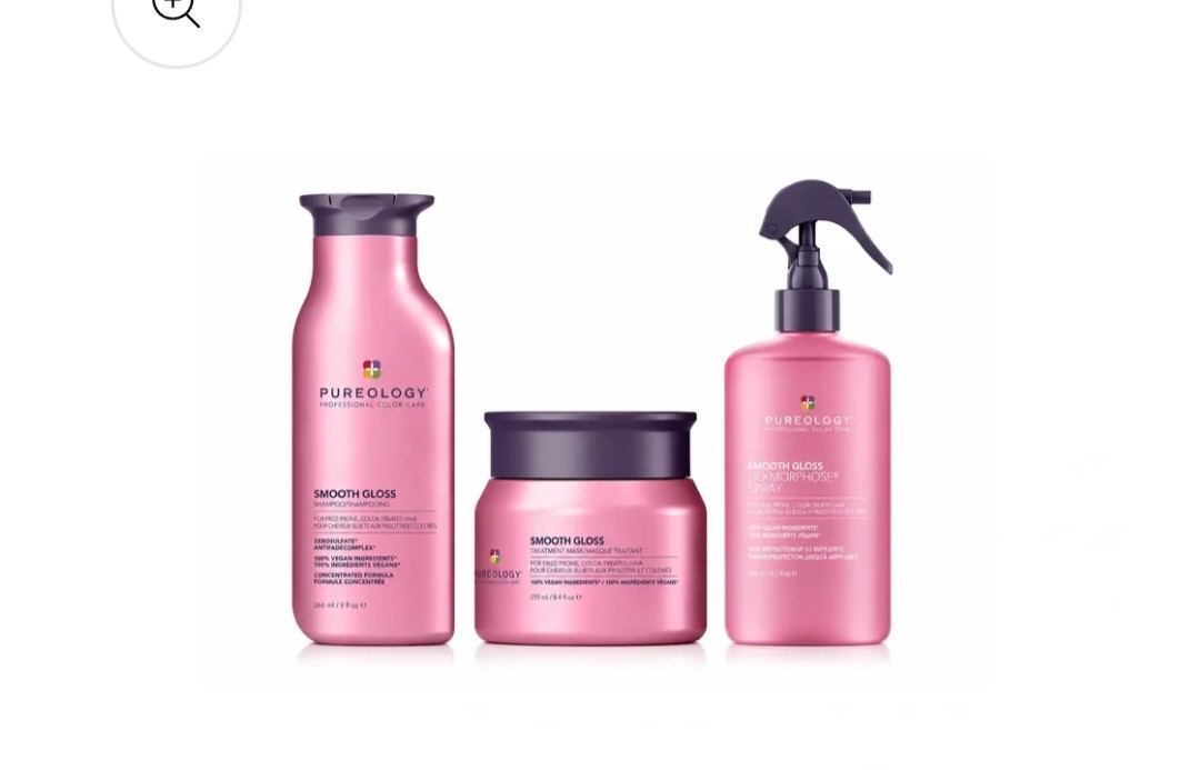 Pureology Smooth Gloss Gloss  Set Shampoo Mask SILKMORPHOSE Spray FULL SIZE