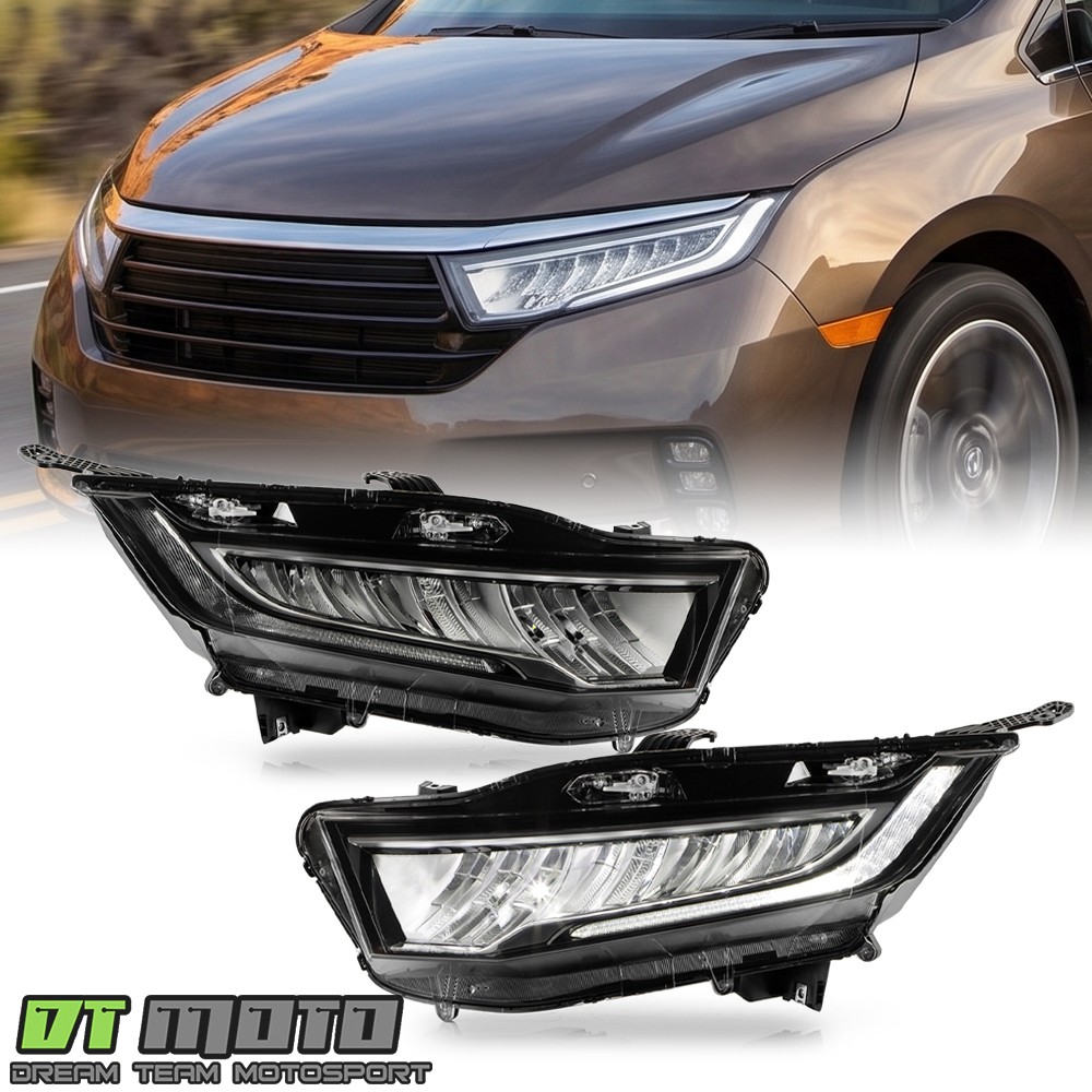 For 2021-2025 Honda Odyssey Chrome Trim Full LED Headlights Headlmps Left+Light For 2021-2025 Honda Odyssey Chrome Trim Full LED Headlights Headlmps Left+Light