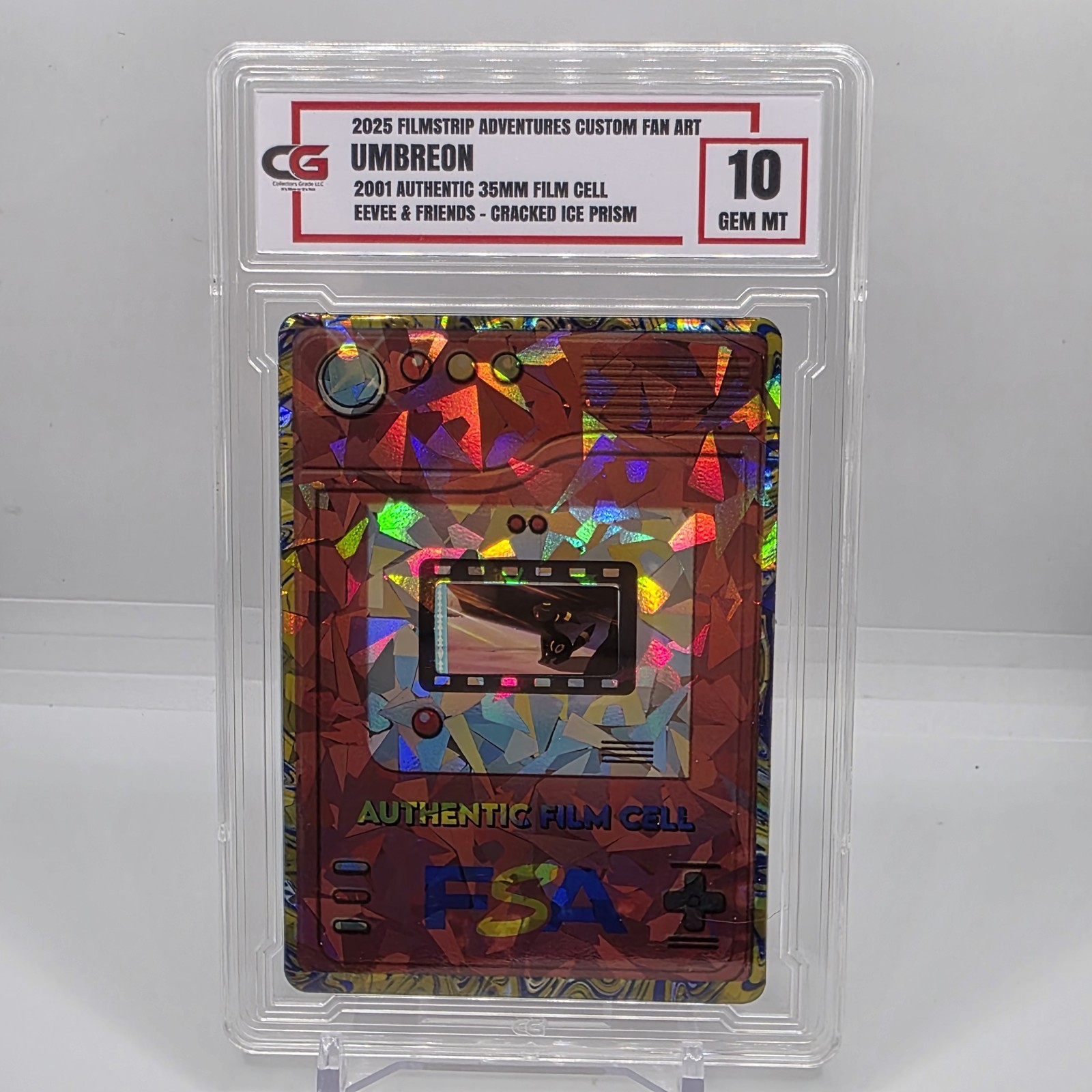 Pokémon FSA 35mm Film Cell Umbreon CG Graded 10 Red Cracked Ice Holder Very RARE Pokémon FSA 35mm Film Cell Umbreon CG Graded 10 Red Cracked Ice Holder Very RARE