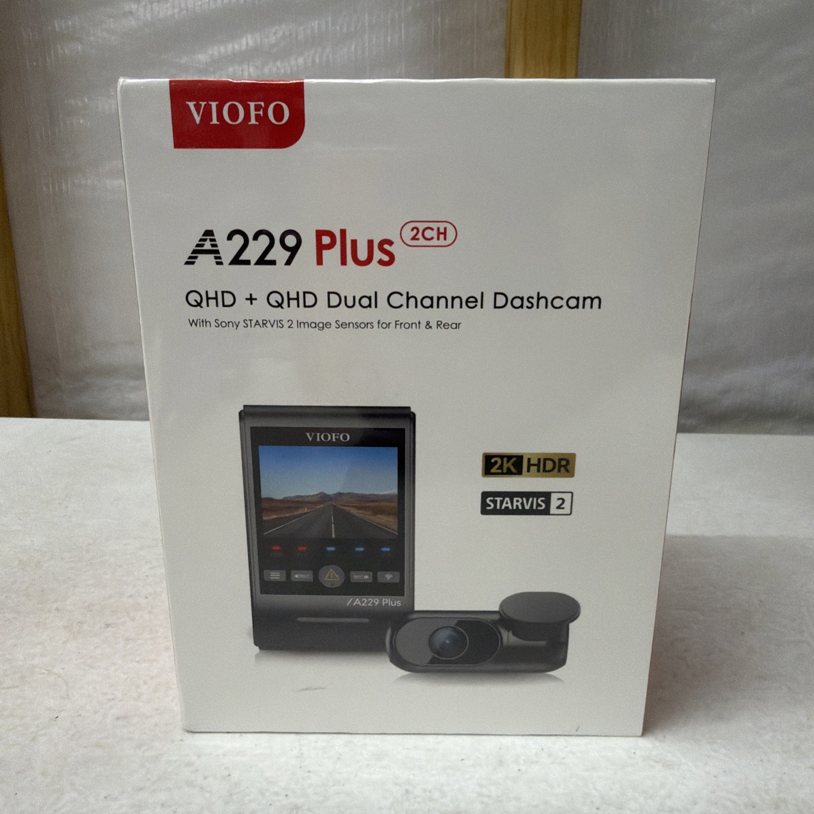 VIOFO A229 Plus 2K/QHD QHD Dual Channel (2CH) DashCam NEW SEALED