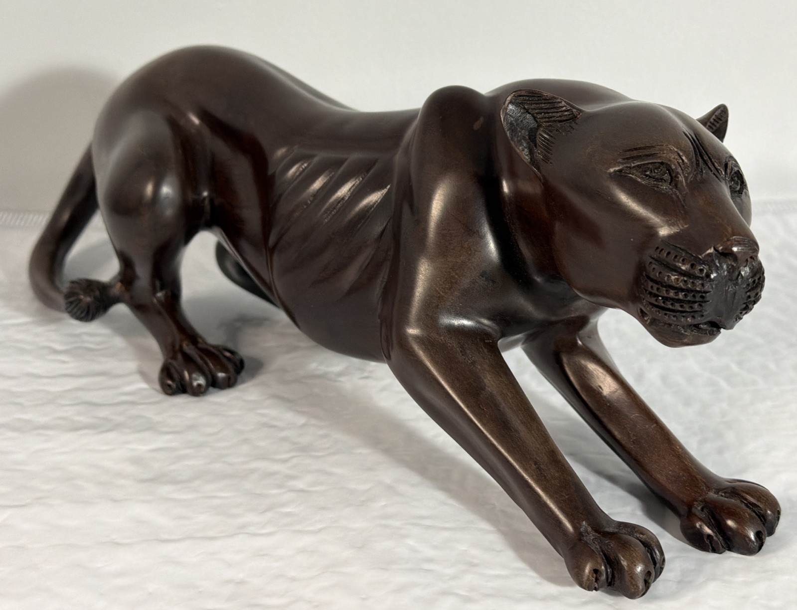 Vintage Hand Carved Panther Sculpture 11.5\