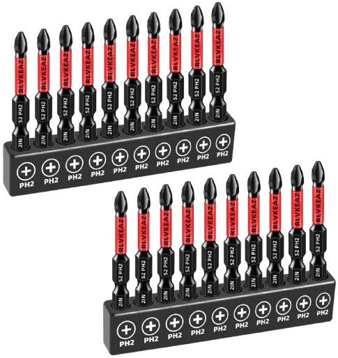 20-PCS Phillips Bits #2 Impact, Magnetic 2\'\' Phillips Head Drill & Screwdriver B