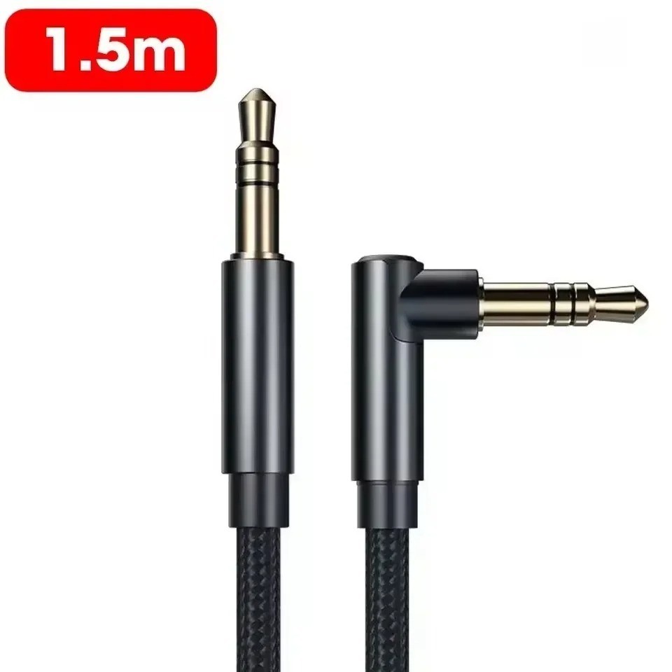3.5mm Male to Male AUX Cable Cord L-Shaped Right Angle Car Audio Headphone Jack