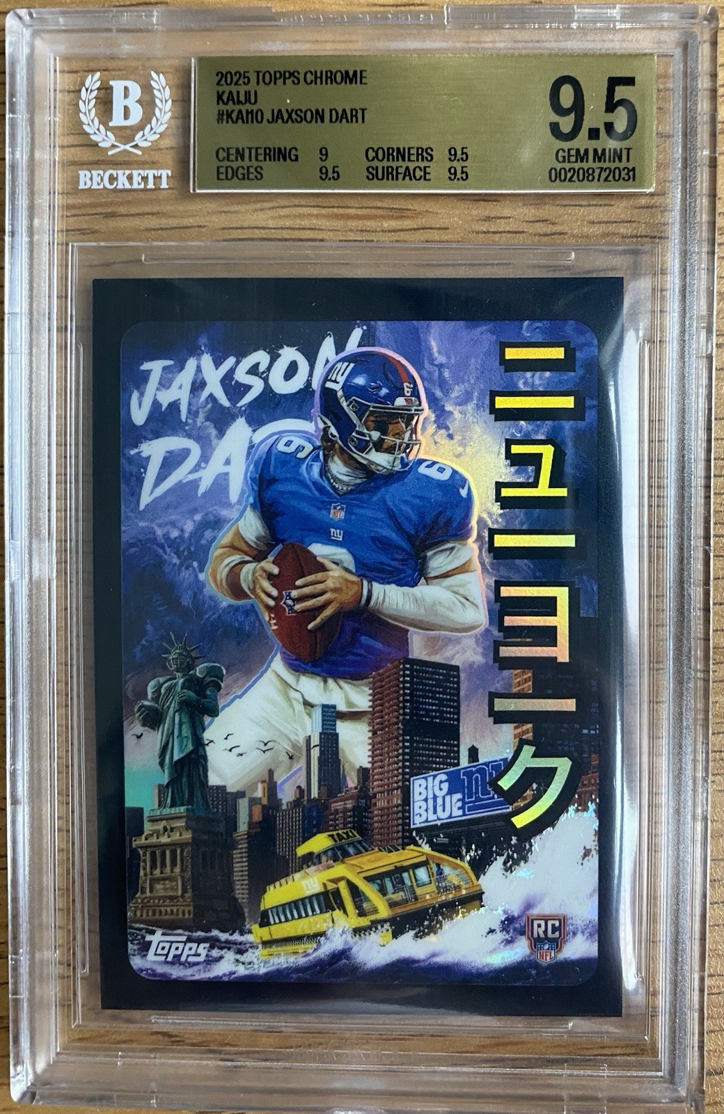 2025 Jaxson Dart Topps Chrome Kaiju BGS 9.5 SSP 2025 Jaxson Dart Topps Chrome Kaiju BGS 9.5 SSP