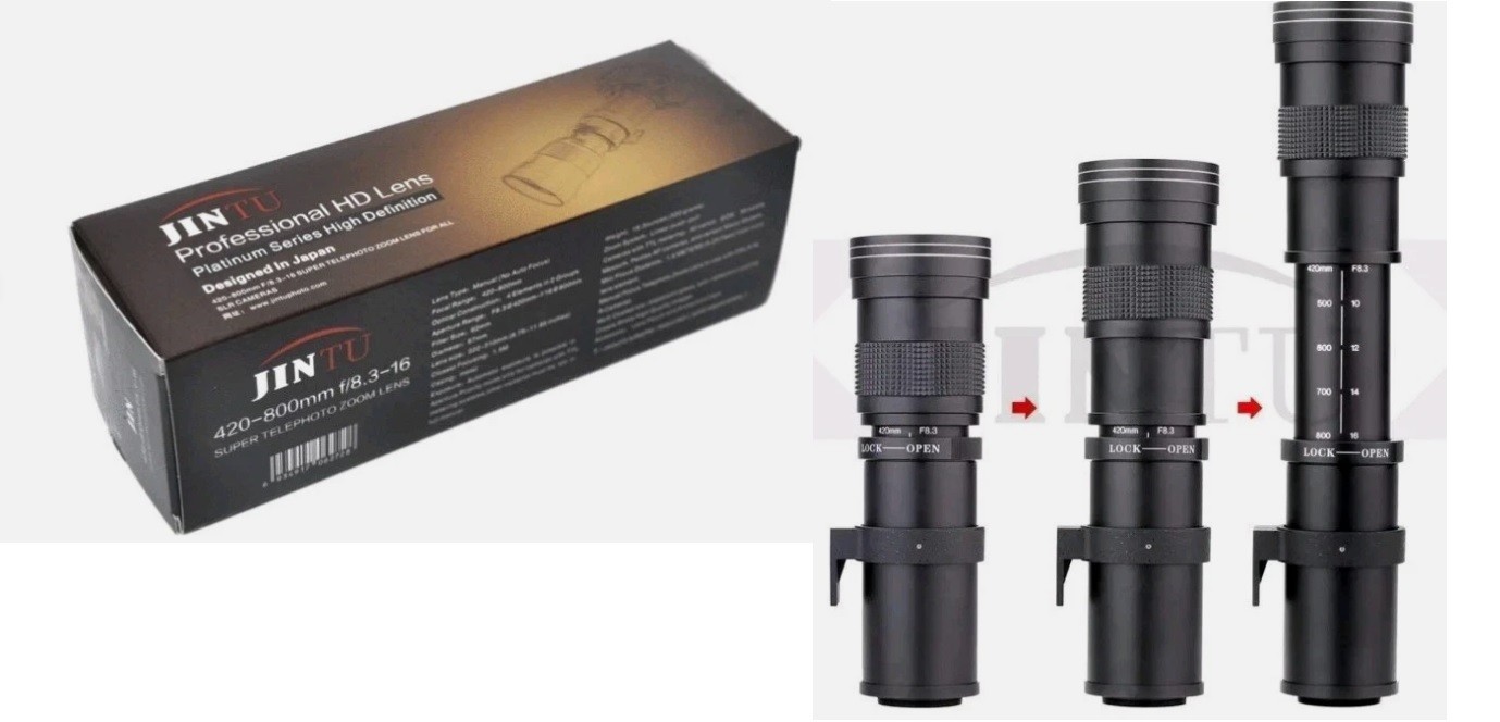 Jintu JAPAN 420-800mm F/8.3 Manual Super Telephoto Zoom Lens for all SLR Cameras