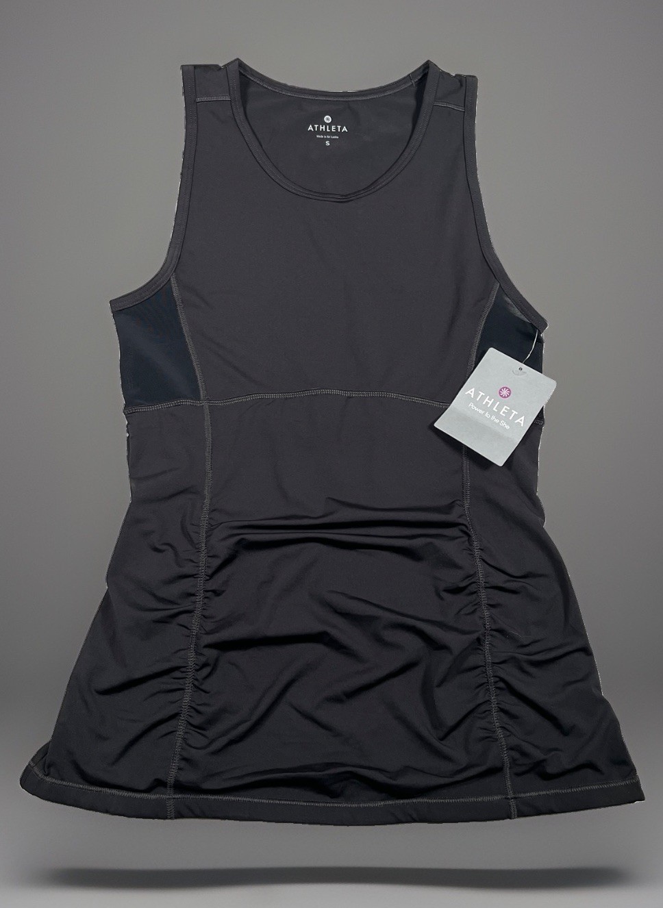 NWT-Athleta Stealth Racerback Tank Small Black Sculptek Compression Wicking