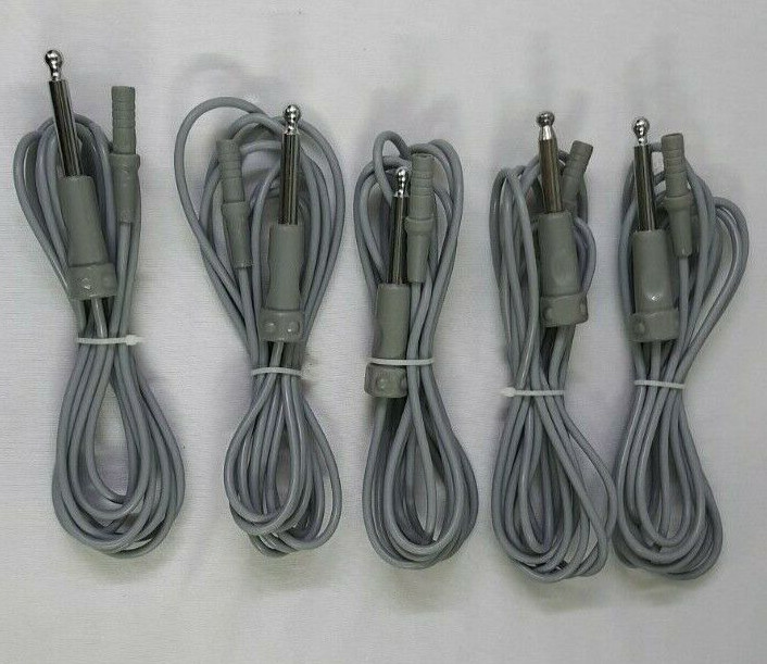 5pc Laparoscopic Monopolar Cable Cord one side 4mm Female Hole & other side 8mm