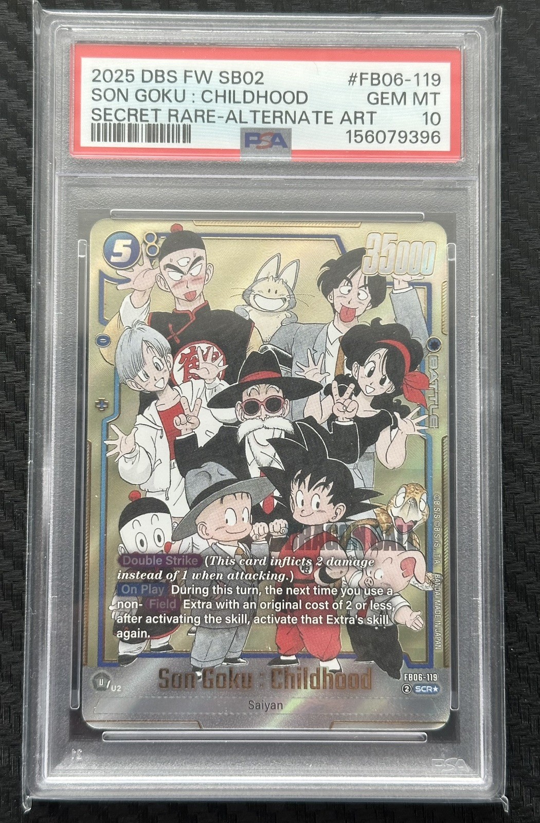 PSA 10 2025 DBS SECRET RARE-ALTERNATE ART #FB06-119 SON GOKU CHILDHOOD GEM MINT