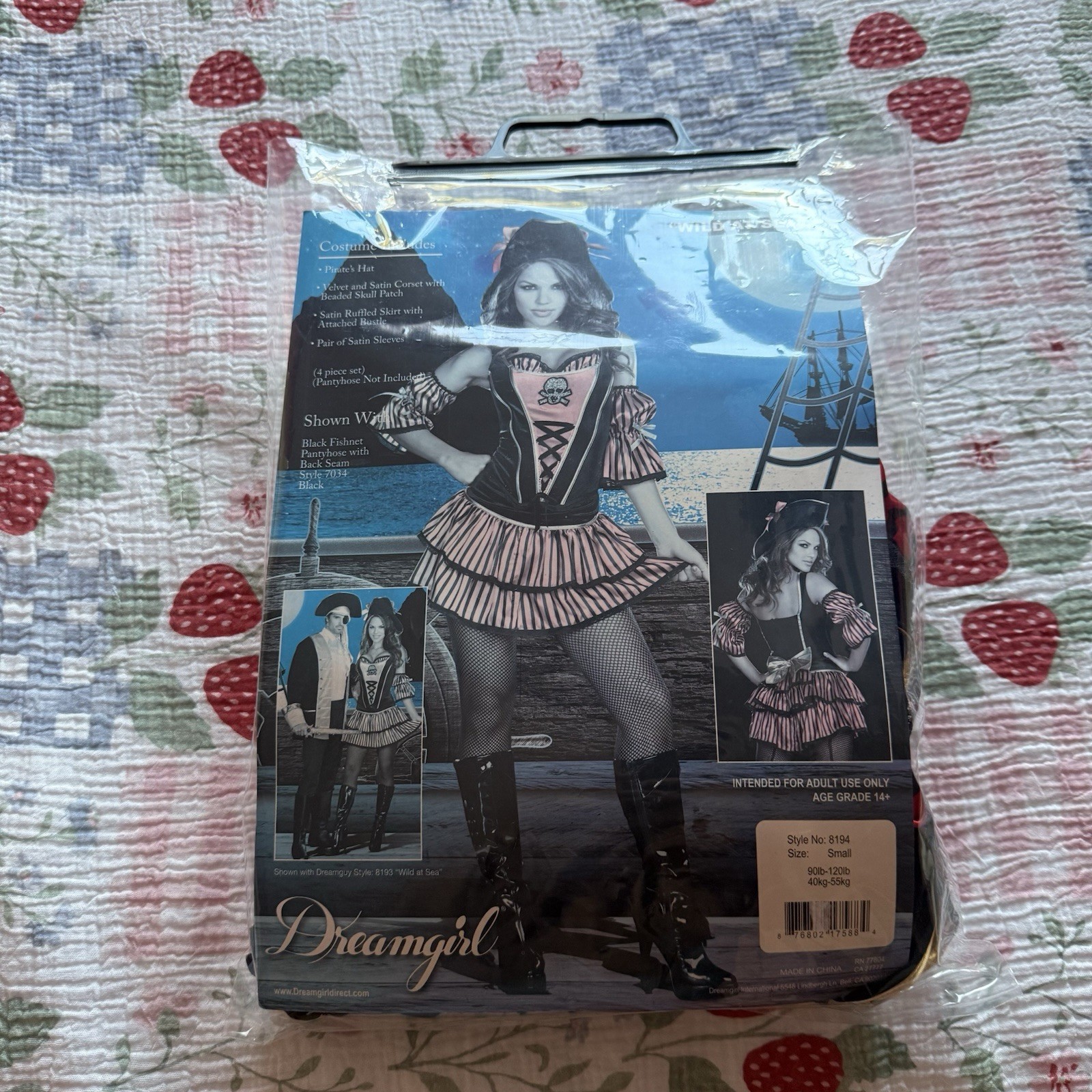 y2k vintage Dreamgirl red pirate halloween costume