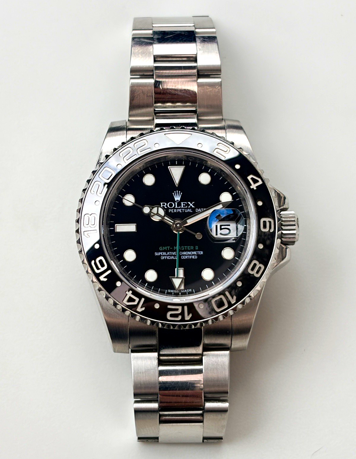 Rolex GMT-Master II 116710LN Black Ceramic with tag and full links