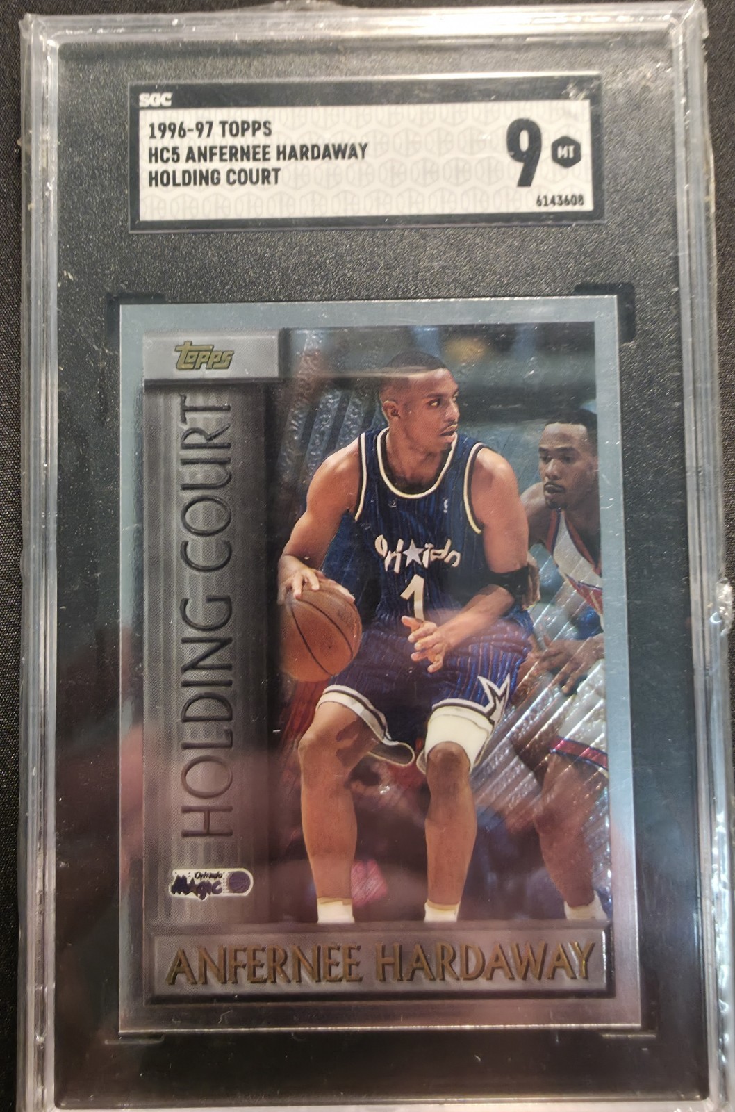 Topps 1996-97 Holding Court Anfernee Hardaway Orlando Magic #HC5 SGC 9