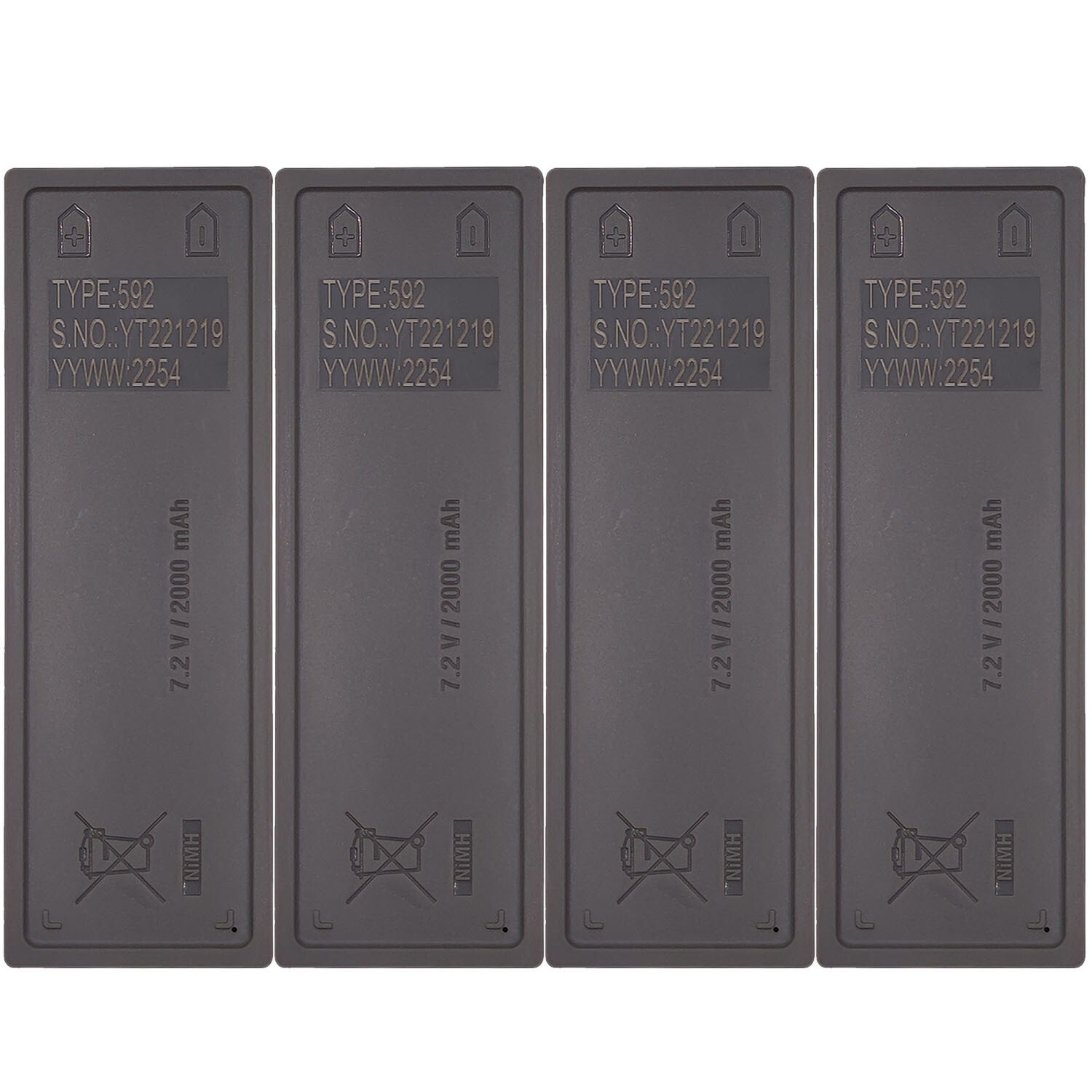 4Pcs 7.2V 2000mAh Battery for Scanreco 590/592/960/EEA2512/Palfing RSC7220 13445