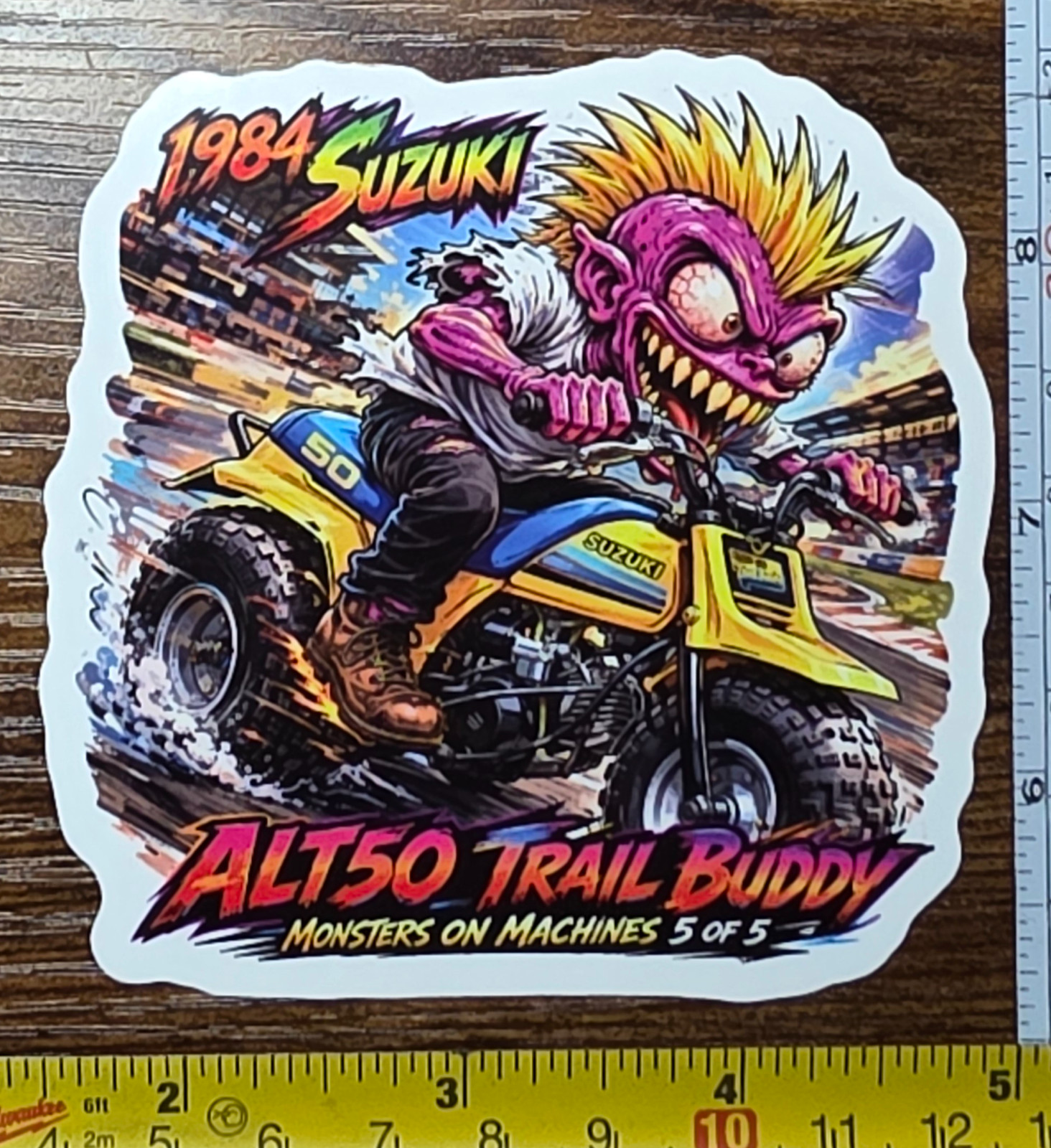 Suzuki ALT50 3-Wheeler Trail Buddy ATV 9x9cm Durable Die-Cut Vinyl Sticker #5/5