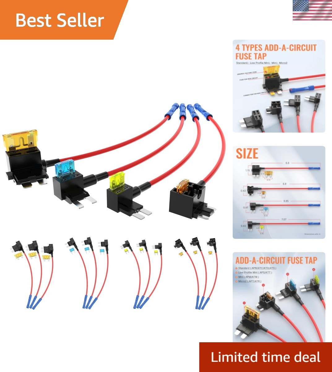 Upgrade Your Vehicle with 16pcs 12V Dual-Slot Fuse Taps and Circuit Add-On Kit