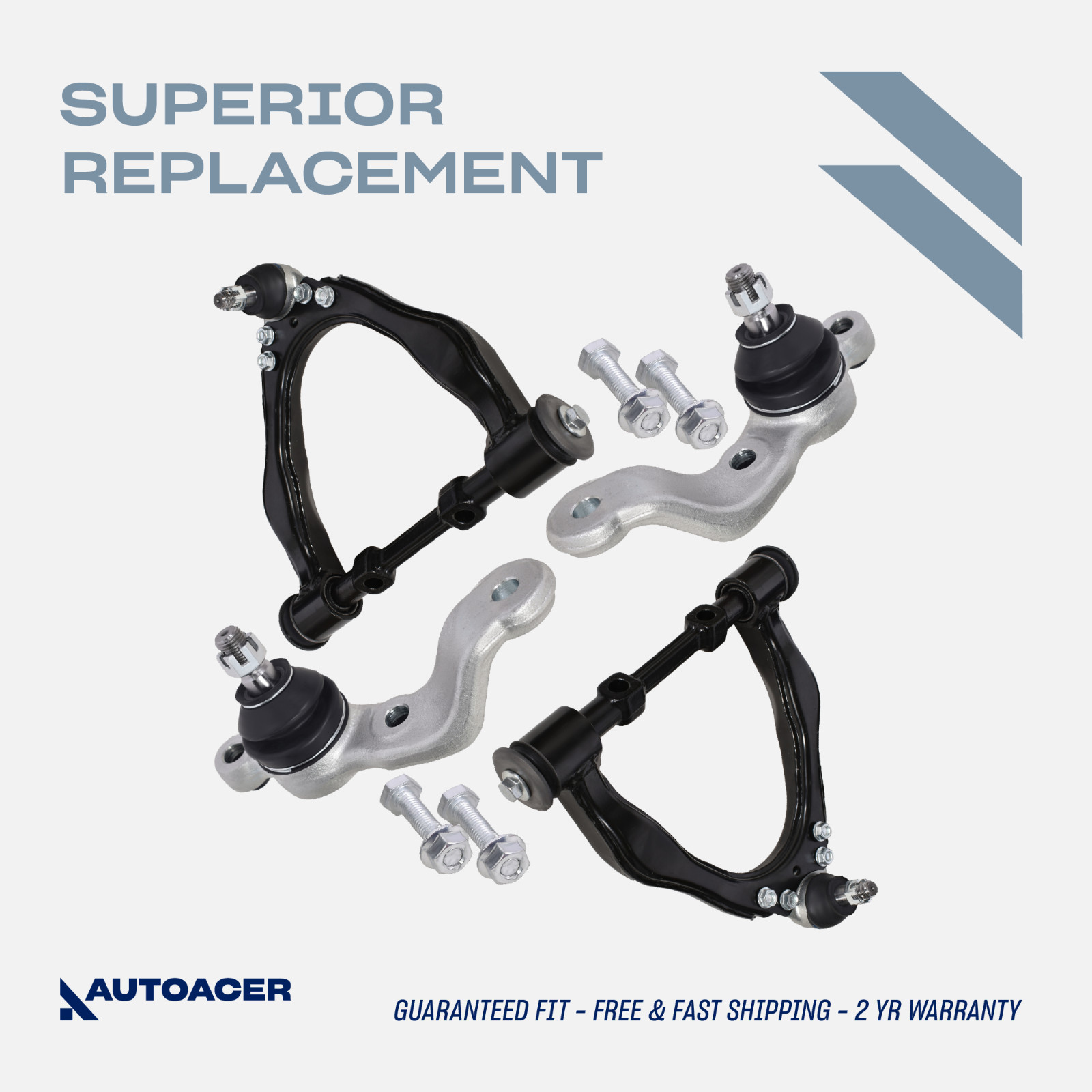 AUTOACER -4p Front Control Arms & Trailing Arm Ball Joint Kit for Tacoma 2WD 95-