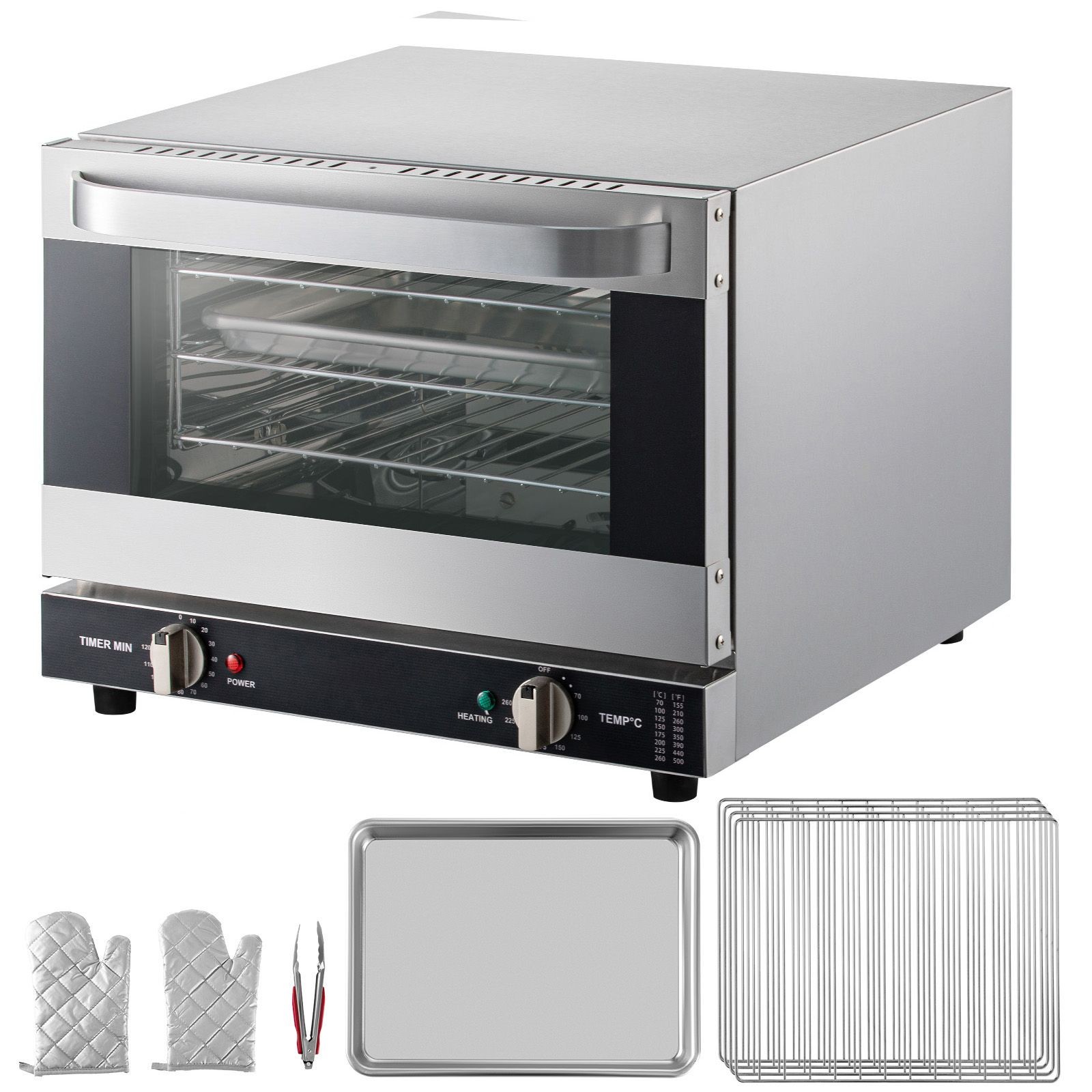 Commercial Convection Oven, Countertop, 1440W Toaster Glass Electric Baking