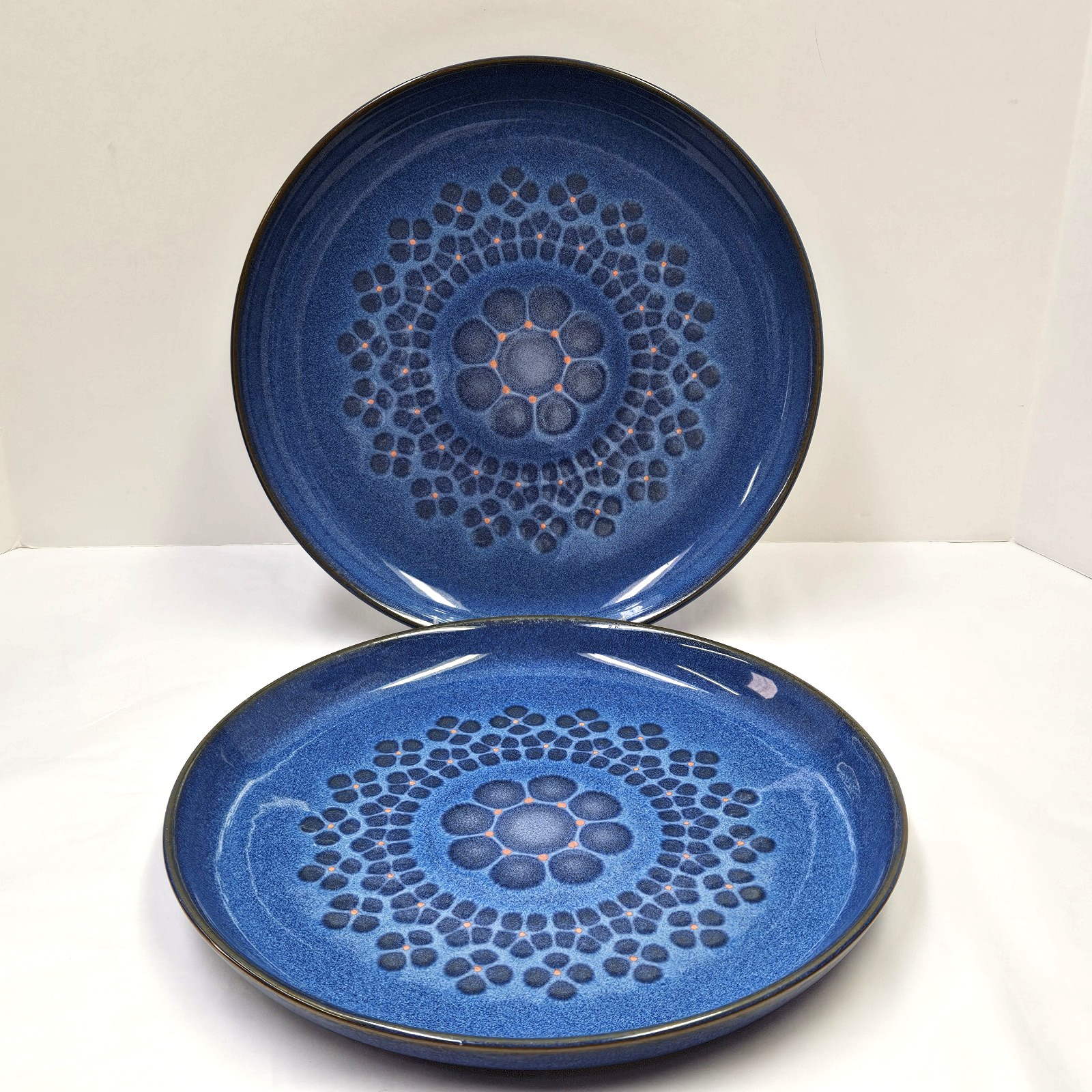 Set of 2 Denby Midnight Blue Dinner Plates 10\ Set of 2 Denby Midnight Blue Dinner Plates 10\