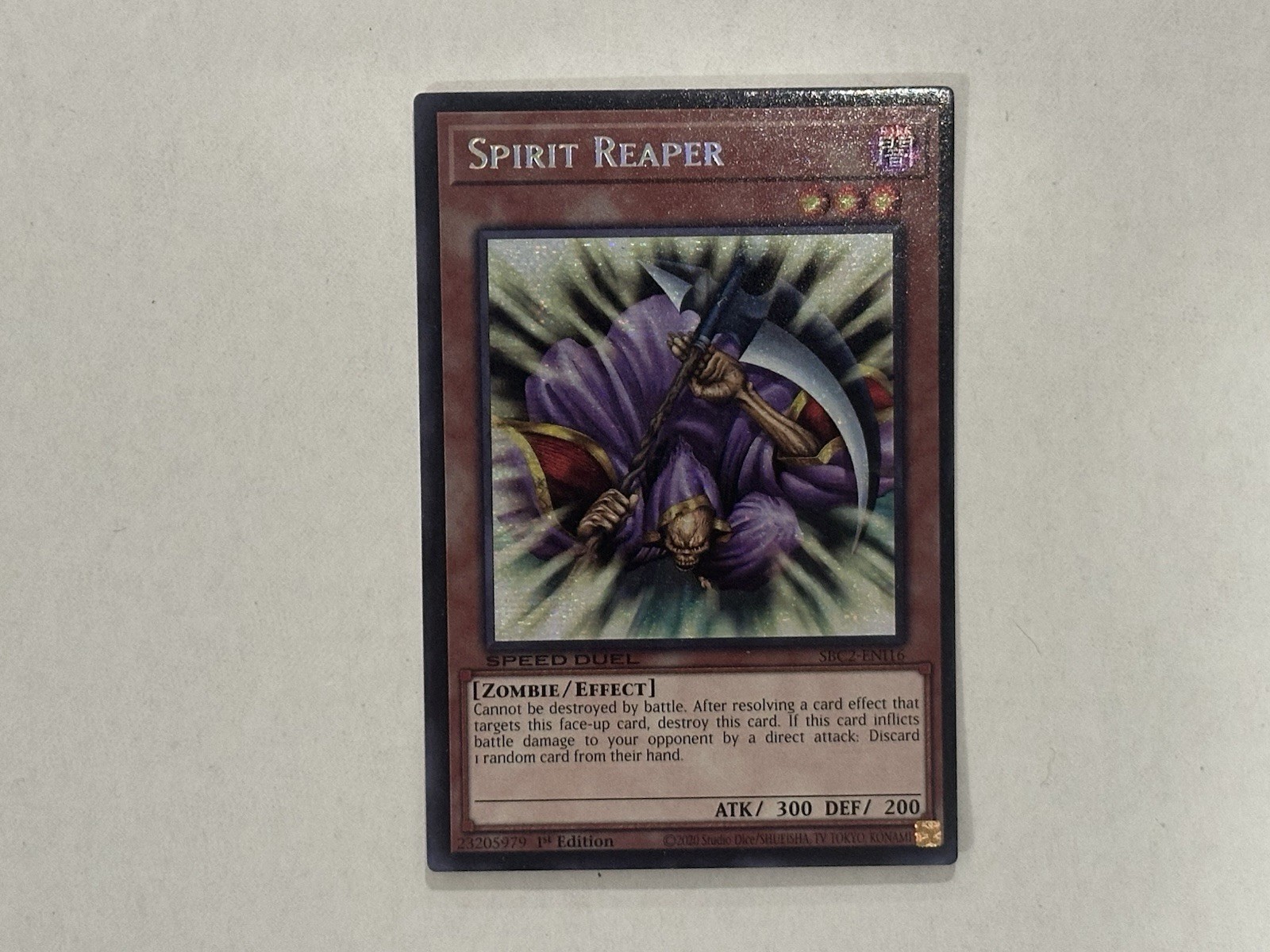 YuGiOh SPIRIT REAPER SBC2-ENI16 Prismatic Secret Rare Battle City NM