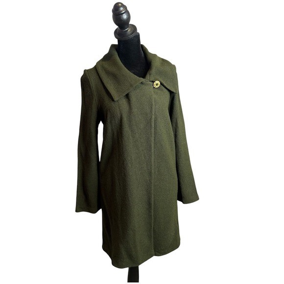 St. John Collection Knit Green Topper Jacket Women\'s 2 Portrait Collar