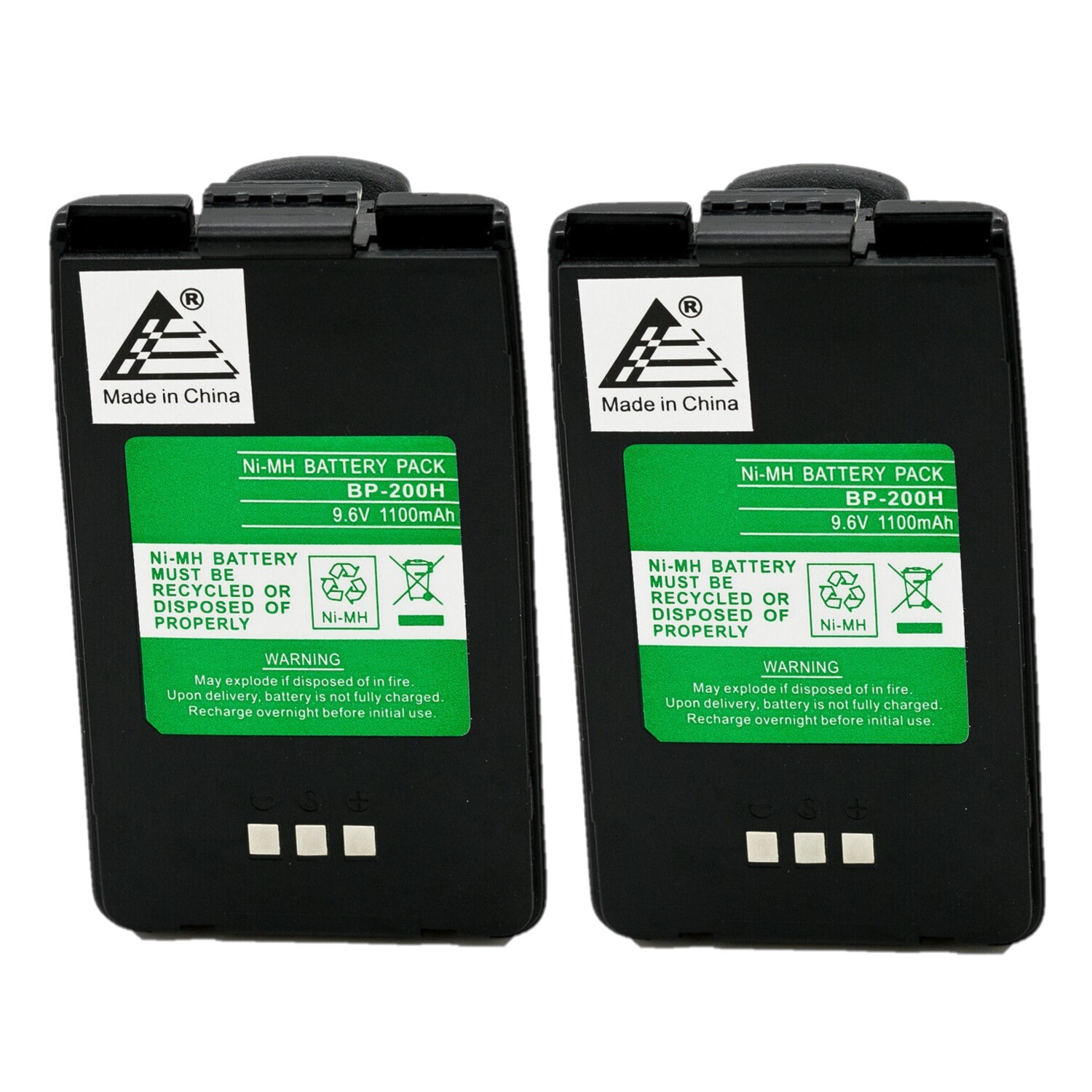 2x 9.6V 1100mAh NiMh battery for Icom BP-200, BP-200H, BP-200L, BP-200XL