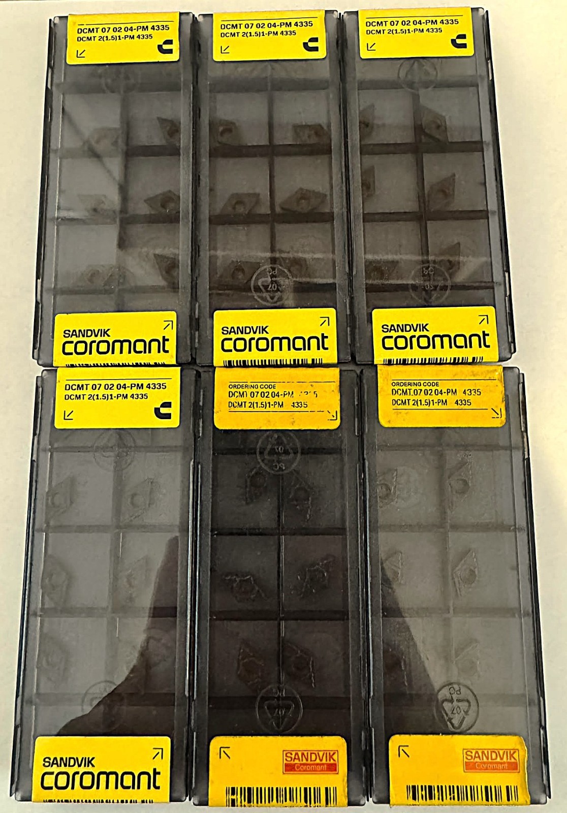 6 BOXES SANDVIK COROMANT DCMT 07 02 04-PM 4335 CARBIDE INSERTS NEW UNUSED