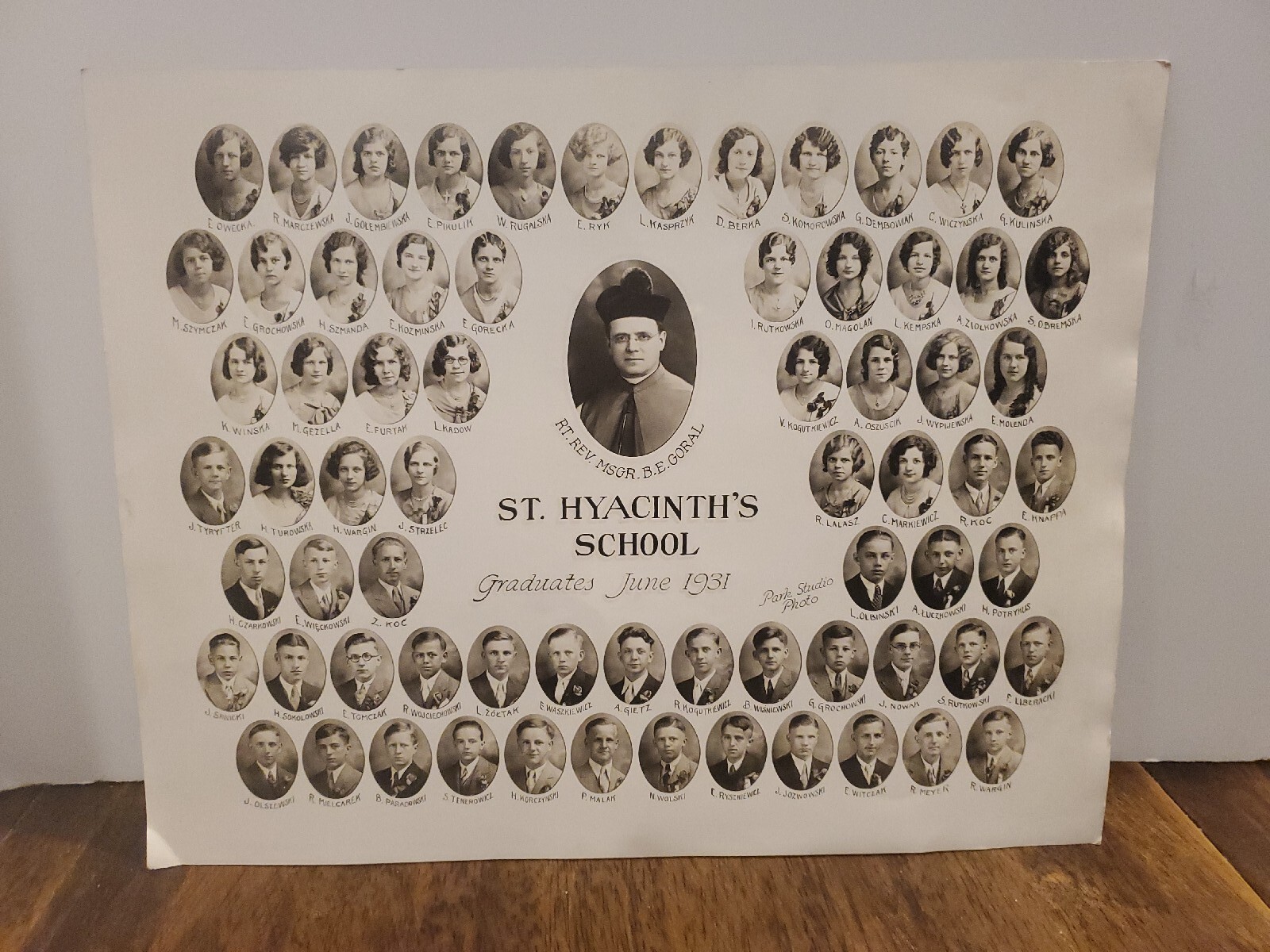 Vintage School Class Photo St. Hyacinth\'s School 1931 Milwaukee Wisconsin 11x14