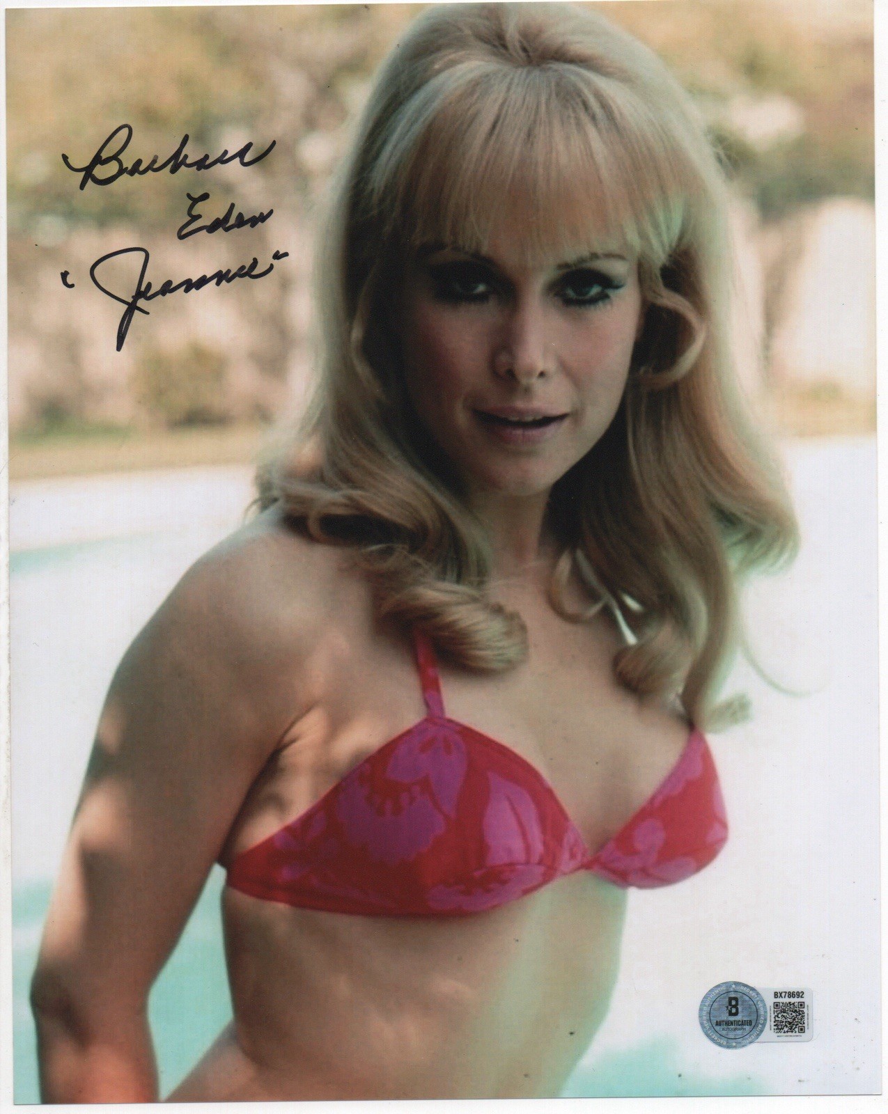 Barbara Eden autographed signed 8x10 photo Beckett BAS COA Sexy Hot Jeannie Rare