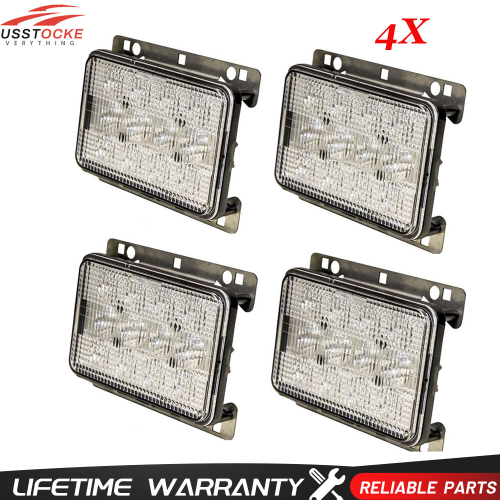 4X LED Headlight Hood Light For John Deere Tractor AL152328, RE269110, AL152329