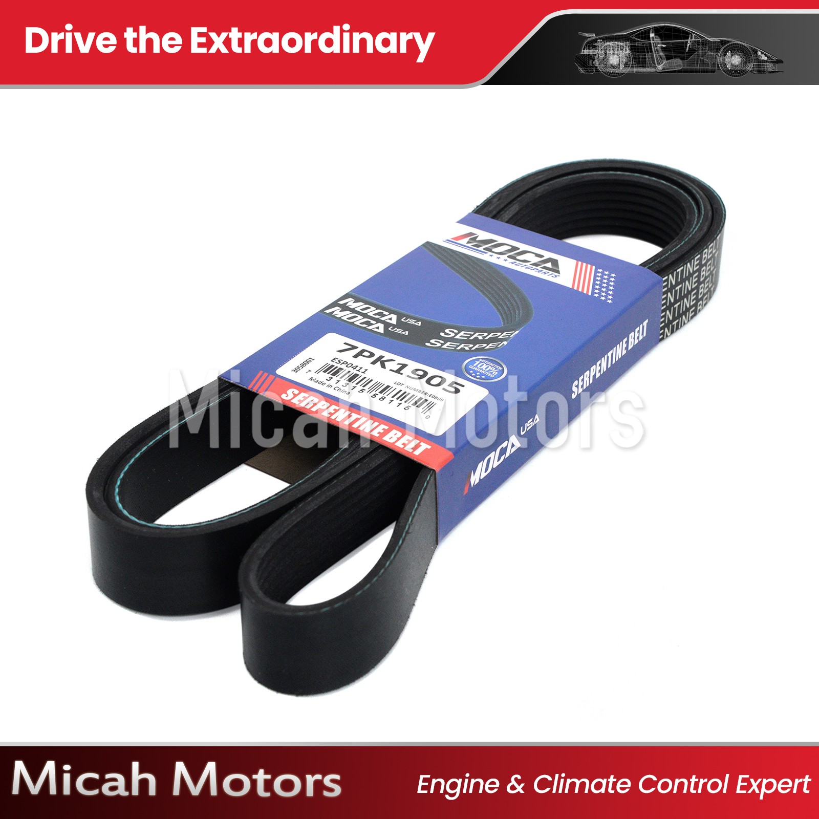 7PK1905 EPDM Serpentine Belt for Toyota Camry RAV4 Corolla Matrix Scion xB Vibe