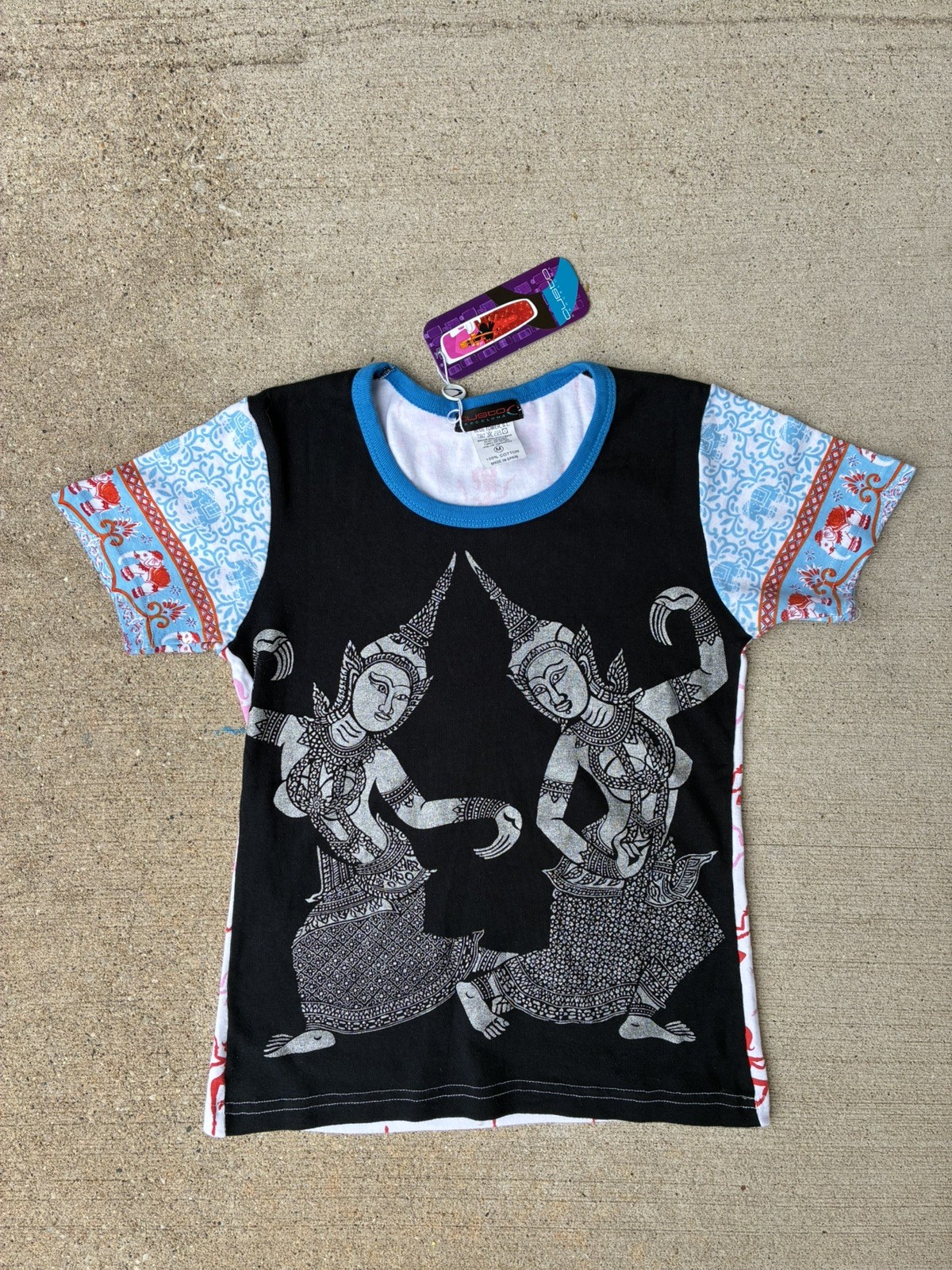 NWT Vintage Custo Barcelona RARE namaste Art AOP Printed Top medium NWT Vintage Custo Barcelona RARE namaste Art AOP Printed Top medium