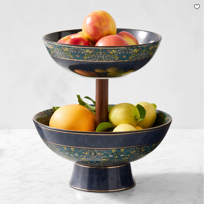 Morris & Co. x Williams Sonoma Cotswold Two Tier Fruit Bowl Floral Tableware Morris & Co. x Williams Sonoma Cotswold Two Tier Fruit Bowl Floral Tableware