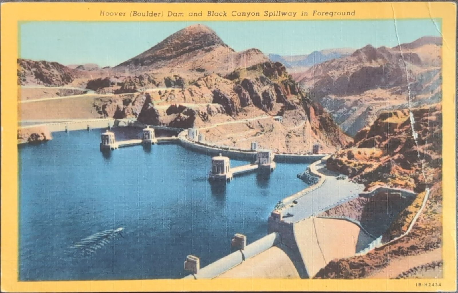 Hoover Dam Black Canyon Spillway Vintage Postcard 1985 Hoover Dam Black Canyon Spillway Vintage Postcard 1985